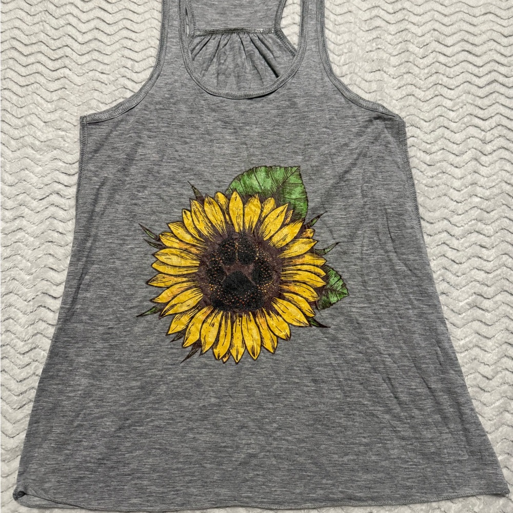 Bella Canvas Gray Sunflower Tank Top